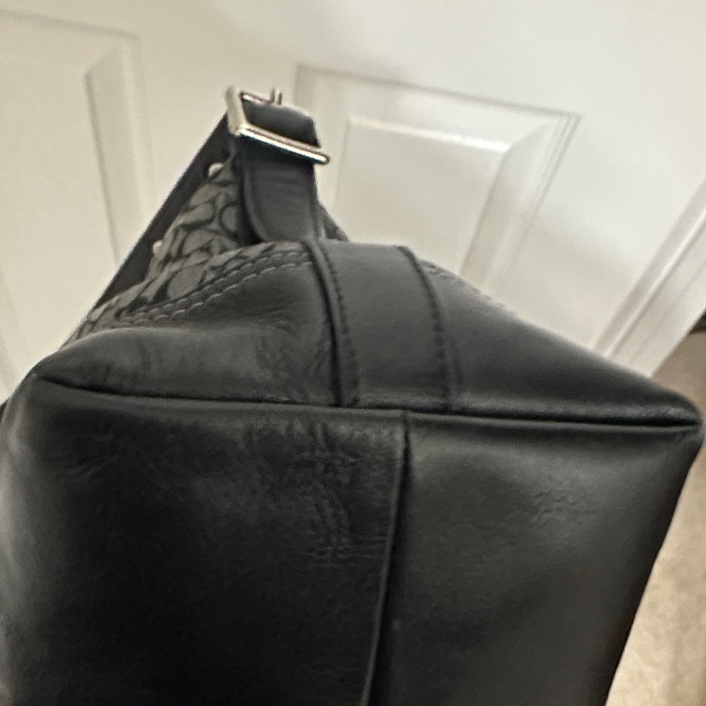 COACH Legacy Graphite Signature Stripe Molly 2-Way Satchel/Shoulder Bag - Picture 8 of 12